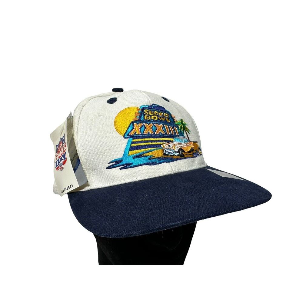 Super Bowl 33 Hat XXXIII NEW NWT NOS 1999 Denver Broncos Vintage Cap Strap Back
